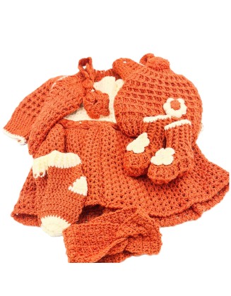 Χειροποίητο Βρεφικό Σετ - Κεραμιδί